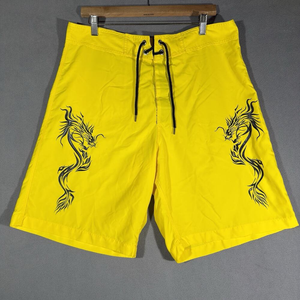 Anchor Blue Short Mens 34 Green Camo Army Board Trunks Drawstring